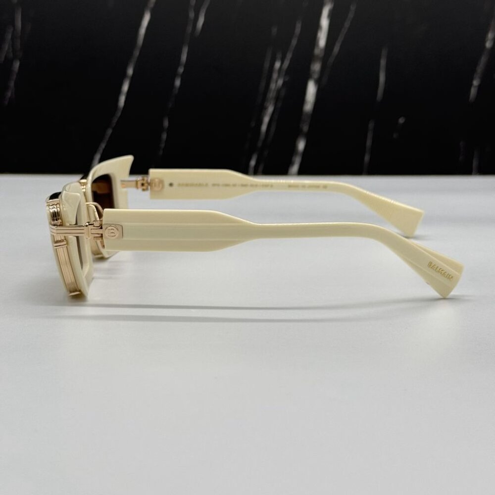 NEW BALMAIN ADMIRABLE WHITE/BROWN UNISEX SUNGLASSES BALMAIN BPS-130C - Picture 7 of 15